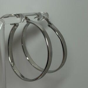 Classic 925 Sterling Silver, stamped  Hoop Earrings - For Sale !
